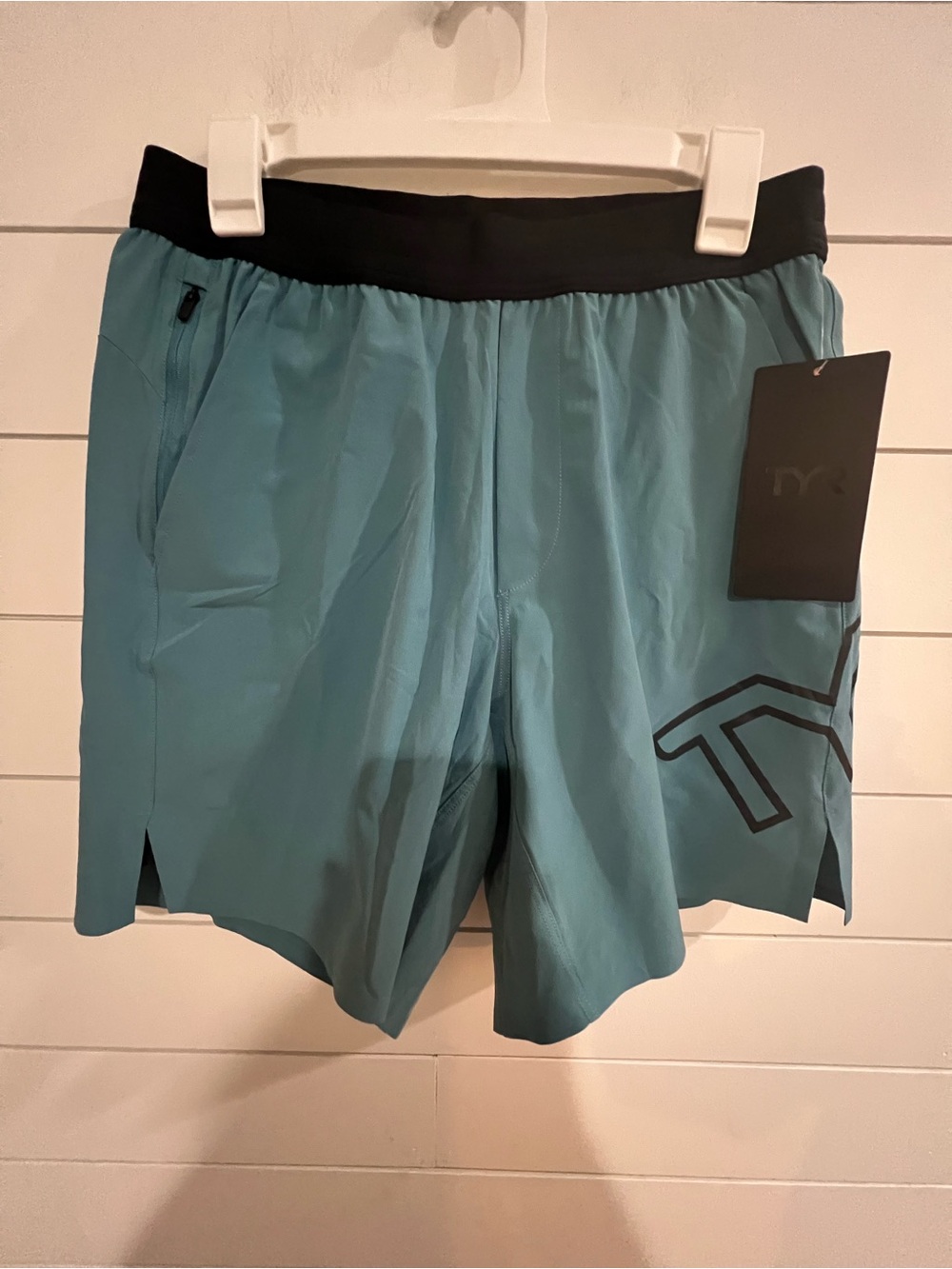 TYR Teal Athletic Shorts with Black Waistband
